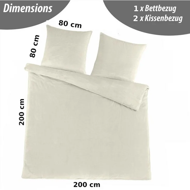 Malika Bettwäsche 200x200 + 2x 80x80 cm Cashmere Touch Bettwäsche, atmungsaktiv, Mikrofaser, 3 teilig, Für Allergiker geeignet, pflegeleicht, angenehm weicher Stoff – Bild 4