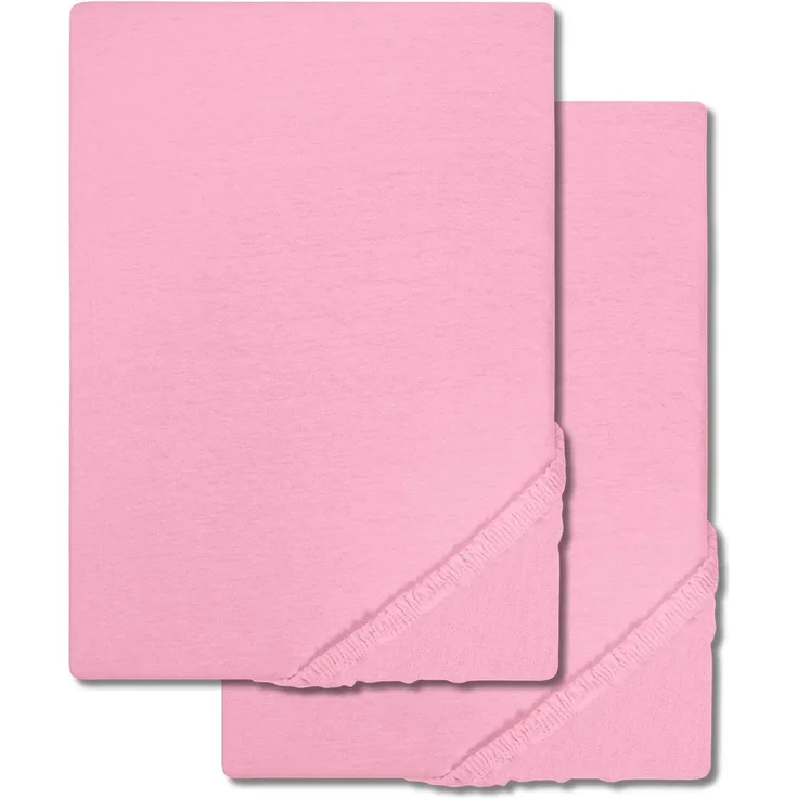 Doppelpack Setex Molton Köper Spannbettlaken rosa 90 x 200 cm