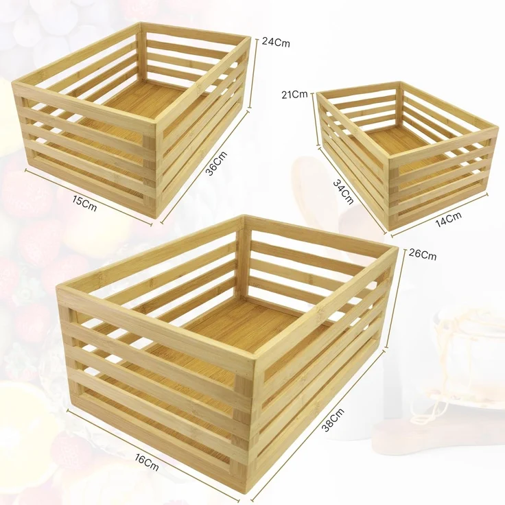 hausleben Aufbewahrungsbox Holzboxen zur Aufbewahrung 3er Set Küche, Bad, Wohnen (1 St), Dekorative Ordnungshelfer mit natürlicher Eleganz – Bild 4
