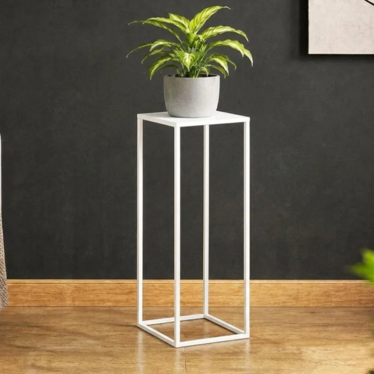 DanDiBo Blumenhocker eckig, Metall, Weiß, 1 Stück, 70 x 28 x 28 cm – Bild 1