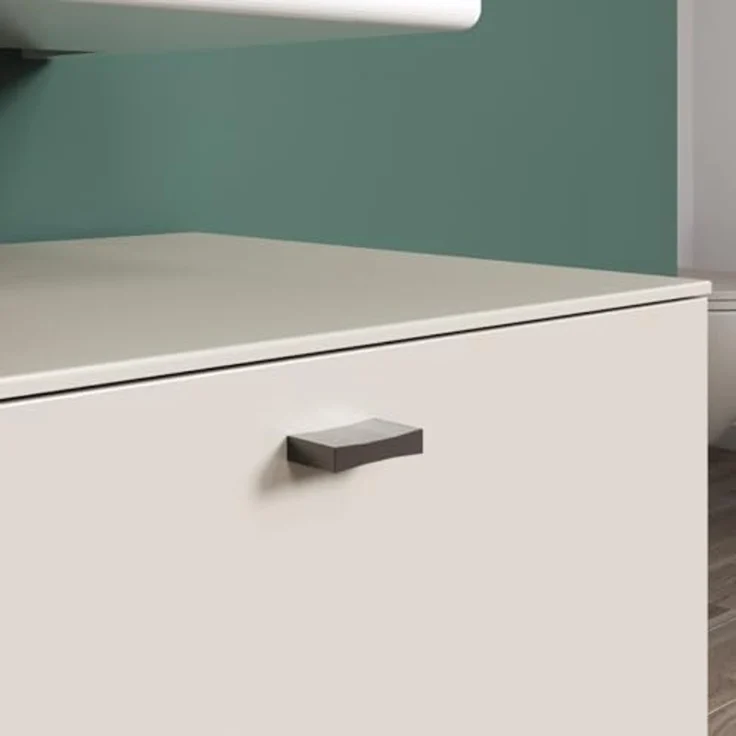 trendteam smart living - Sao Paulo - Badmöbel-Set - Kashmir (Beige)/Evoke Eiche - Hochschrank, Waschbeckenunterschrank Rollen, Wandspiegel, Badschrank - (BxHxT) 180 x 186 x 42 cm - Soft-Close-Funktion – Bild 7