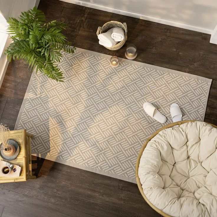 Outdoorteppich "Webmuster" Deko Dekoration Accessoire Arrangement – Bild 1