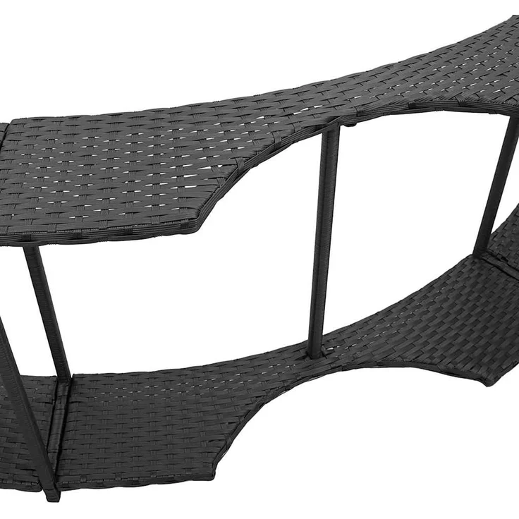 vidaXL Whirlpool-Umrandung mit Stauraum Holztreppe Schwarz Poly Rattan 365610 – Bild 8