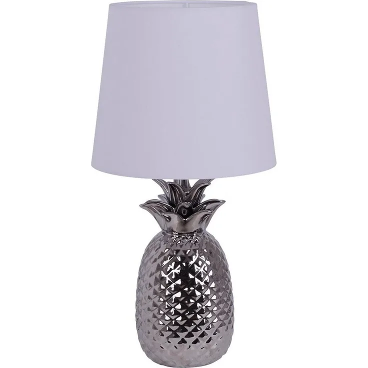 Tischleuchte mit Stoffschirm chrom Näve Ananas E14