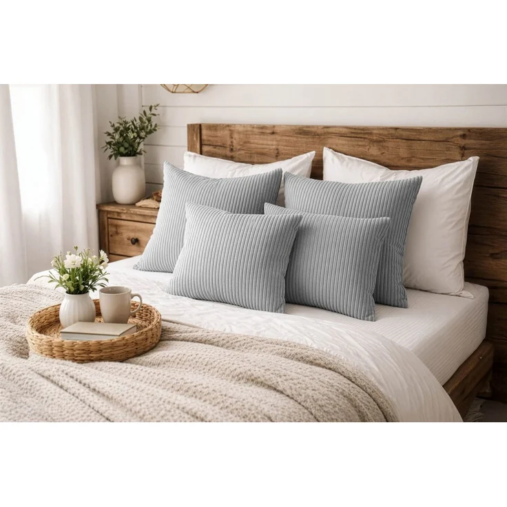 Amilian Dekokissen Sofakissen 4er Set mit Füllung - 2x 45x45 + 2x 35x45 cm, Hotelverschluss, waschbar, formstabil – Bild 1