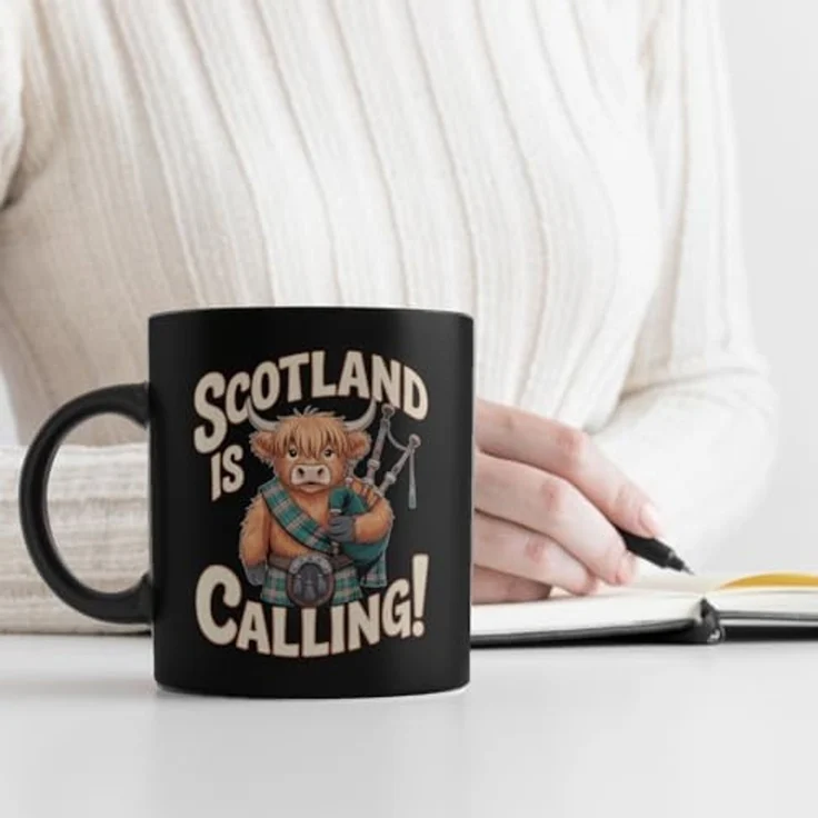 speecheese Tasse Scotland is calling! Tasse mit Highland-Kuh-Motiv – Bild 3