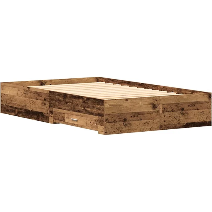 vidaXL Bettrahmen mit Schubladen Altholz 120 x 200 cm Holzwerkstoff 3333969 – Bild 7