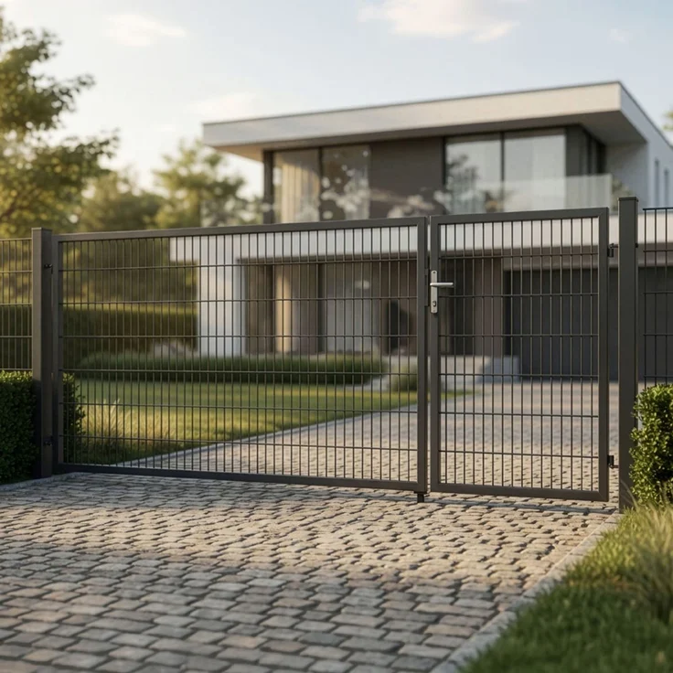 Home Deluxe Doppelflügel Gartentor ADITUS - Anthrazit, feuerverzinkter Stahl, 350 x200 x6 cm – Bild 1