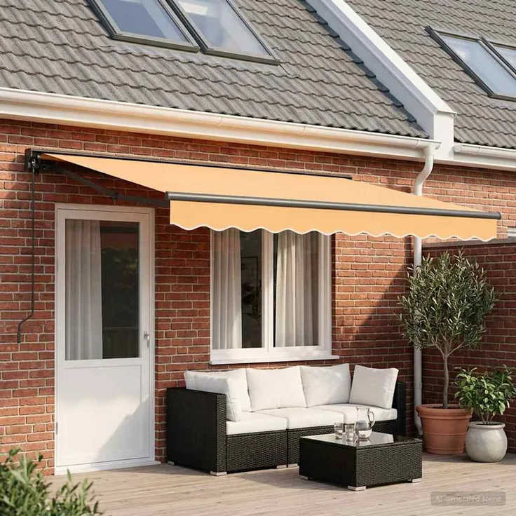 vidaXL Manuell einziehbare Markise Sand 4 × 3,5 m 3426145