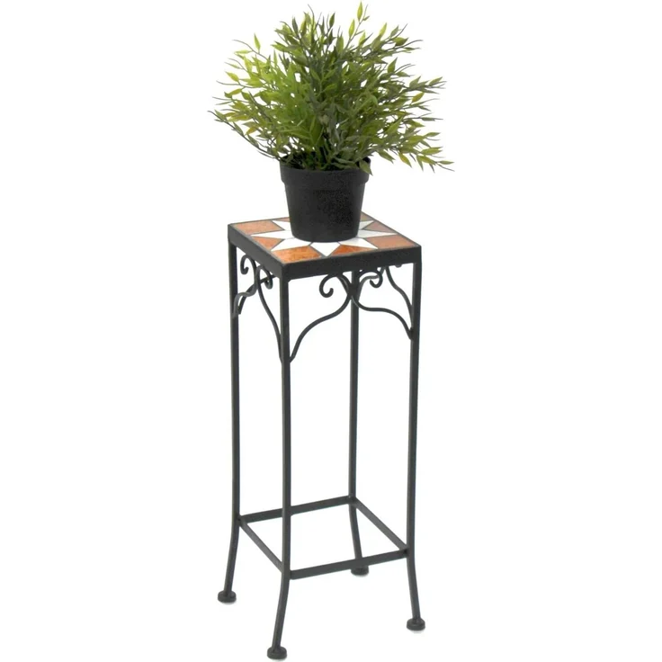 Blumenhocker Merano Mosaik 2er Set 12012 Blumenständer 46 und 54cm Hocker Eckig – Bild 4