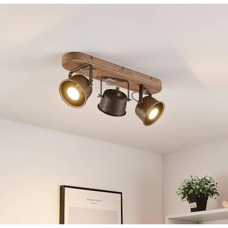 Lindby Strahler Rubinjo, Deckenleuchte in Schwarz, Retro Vintage Antik, 3-flammig GU10, dekorativer Deckenspot für Wohnzimmer und mehr – Bild 3