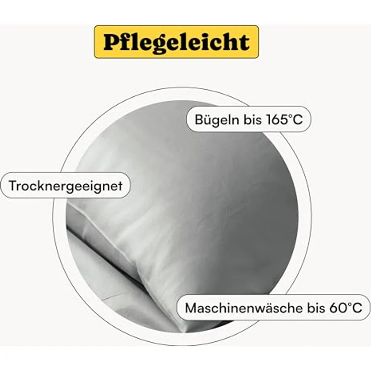 Seralino Spannbettlaken Mako Satin Spannbetttuch (100% Bio Baumwolle), 100% Bio-Baumwolle, Gummizug: rundum, Etiketten zeigen Seiten – schnelles, unkompliziertes Beziehen garantiert, Fairtrade/ GOTS zertifizierte uni Bettlaken, weich – Bild 8