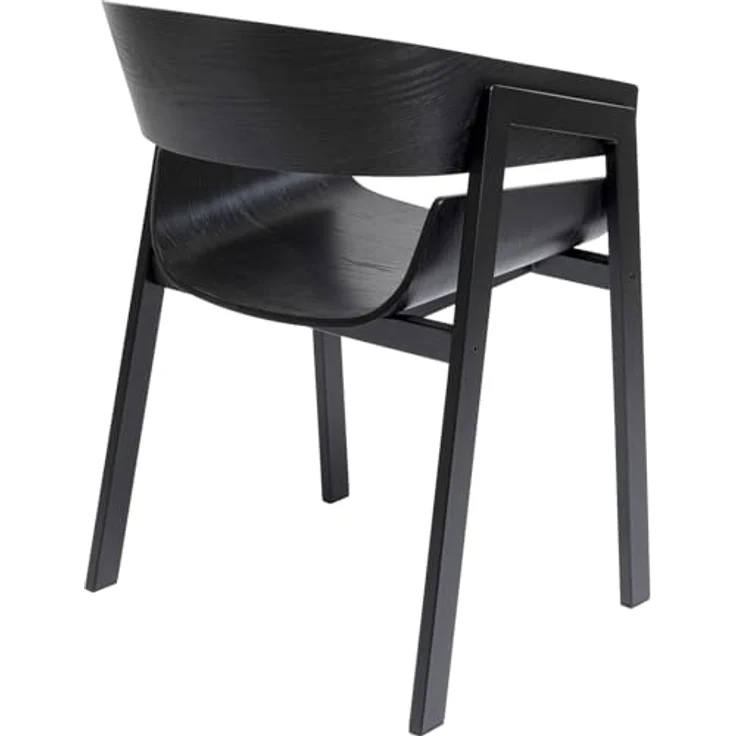 Kare Design Armlehnstuhl Biarritz, Schwarz, Sitzhöhe 45 cm, Esszimmerstuhl, Holzstuhl, mit Armlehnen, Essbereich – Bild 5