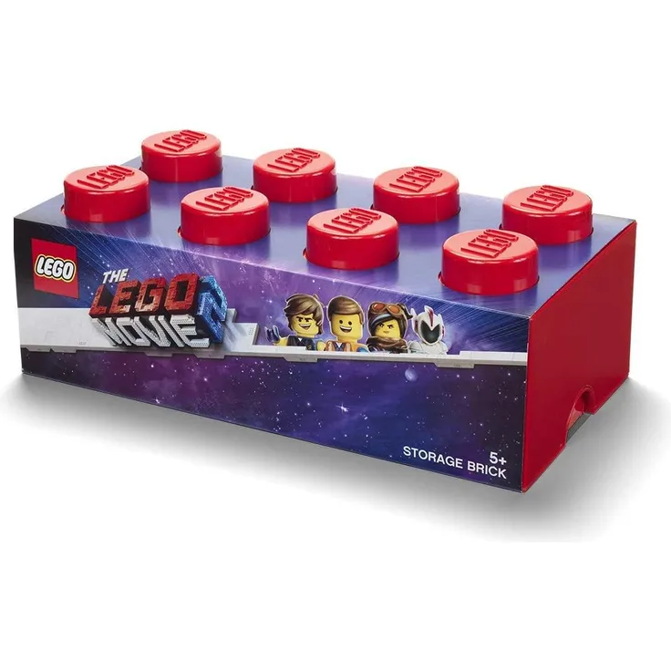 Lego 'Storage Brick' Movie II 8 Noppen 25x50 cm Polypropylen rot