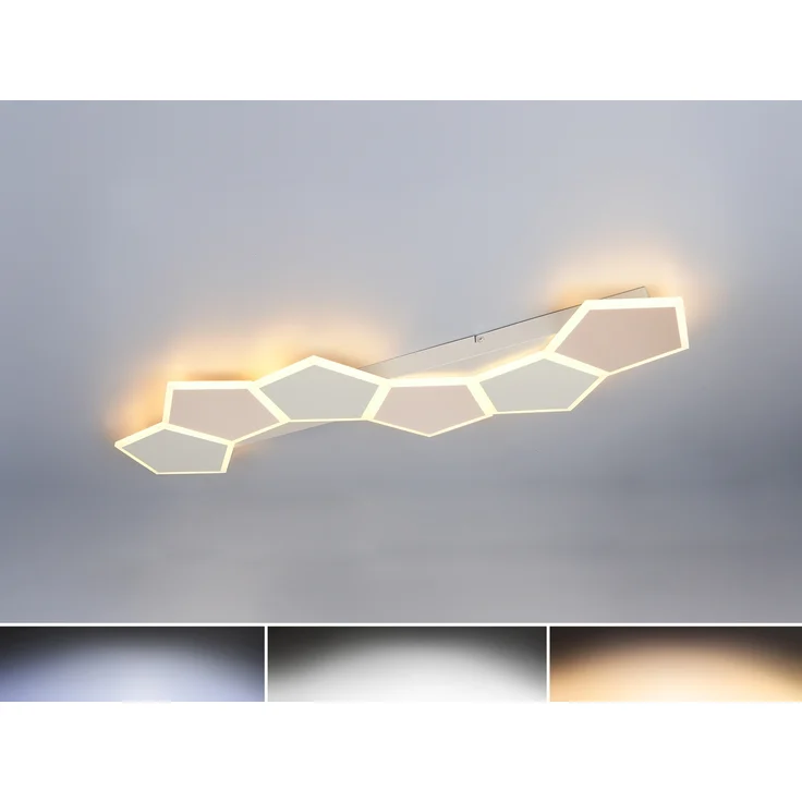 LED Deckenleuchte ZAYA mit Fernbedienung & 3 Lichtfarben, Grau Coffee, B: 99cm – Bild 3