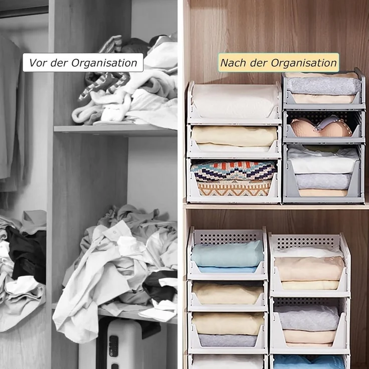 Zedelmaier Organizer Schrank-Organizer Kleiderschrank Schublade faltbare Aufbewahrungsbox (Set, 8 St) – Bild 2