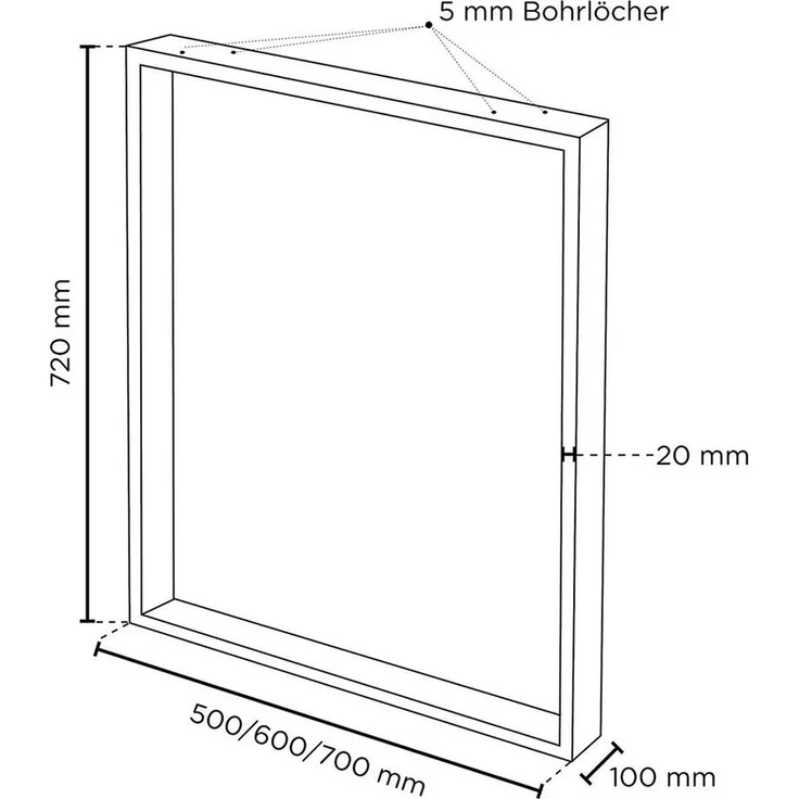sossai® Tischgestell XXL Stahl Tischkufen 50-70cm x 72cm in Gold (2-St), Rahmen: 100mm Breit – Bild 3