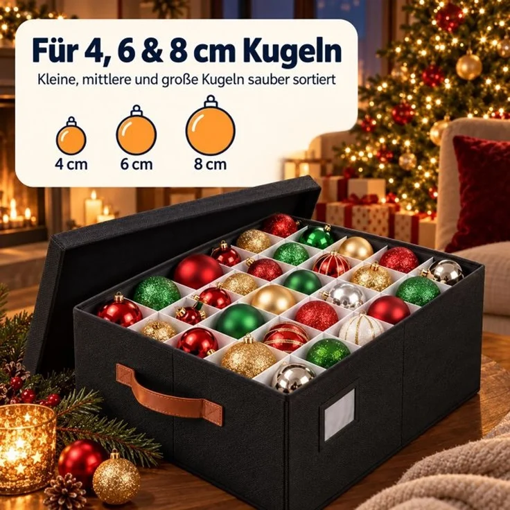 Relaxdays Weihnachtskugel Aufbewahrungsbox – Bild 3