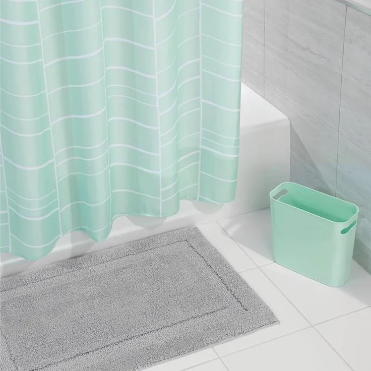 mDesign Badteppich Duschvorleger Fußmatte Mikrofaser 3er Set rutschfest grau – Bild 3