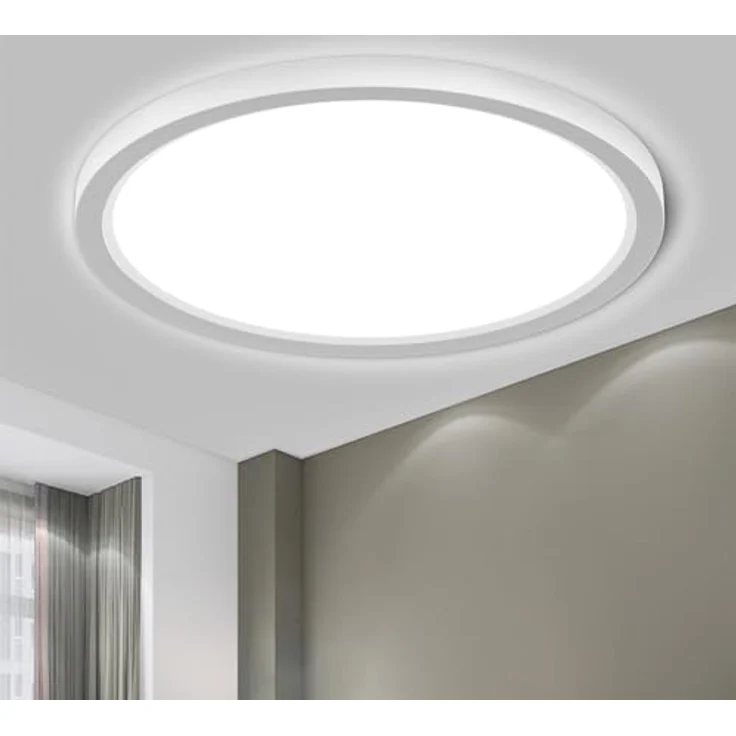 LQWELL® Deckenleuchte LED Deckenlampe, IP44 Wasserfest Badlampe Rund Flach 50W 6000K 5500LM Modern Schlicht Lampe Dünn für Wohnzimmer Badezimmer Schlafzimmer Küche Balkon Keller, 600 * 25mm – Bild 1