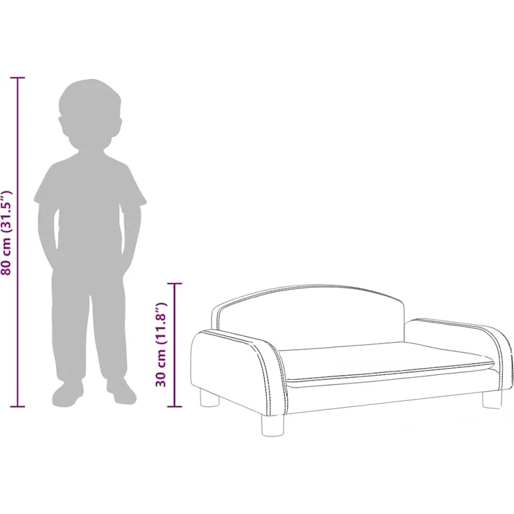 vidaXL Kindersofa, Couch für Kinder, Stoff, Dunkelgrau, 70 x 45 x 30 cm – Bild 7