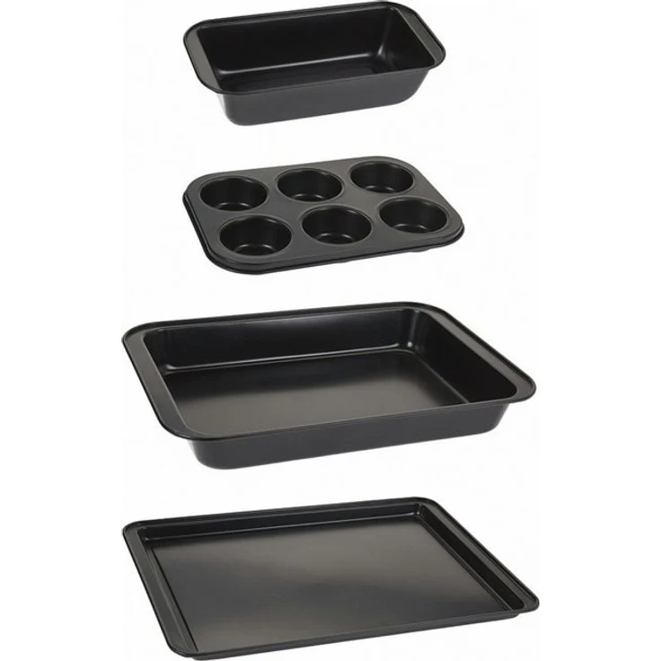 Koopman Backform Backform-Set Backblech Muffinform Schwarz Kuchenform 4tlg, (4-tlg), Metall, Backutensilien, Schwarz, Kochutensilien, Robust – Bild 4
