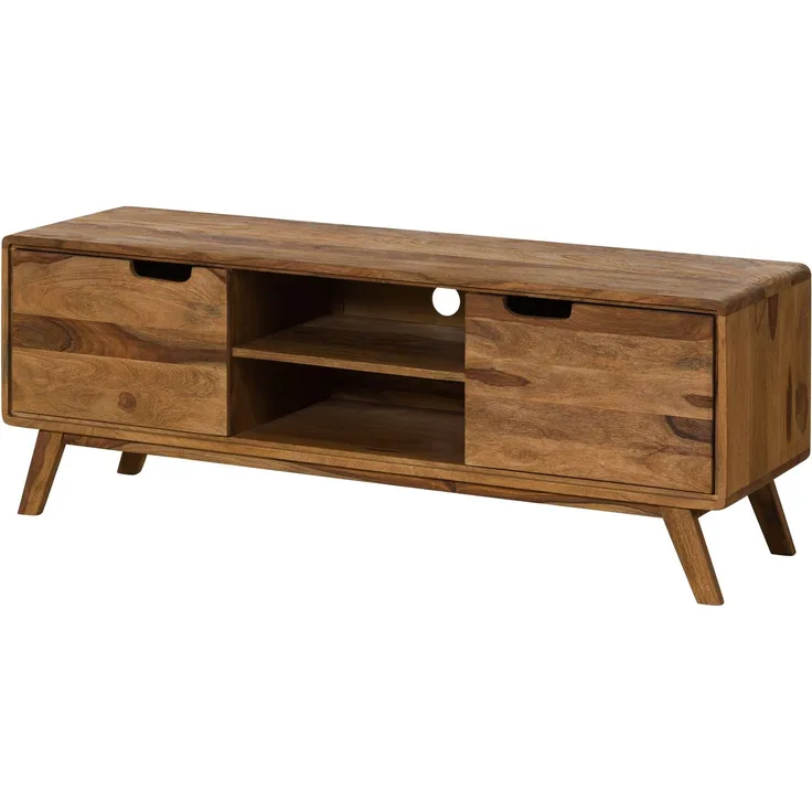 TV-Board Sheesham 134x40x48 natur sandgestrahlt lackiert MALMÖ 2 #219