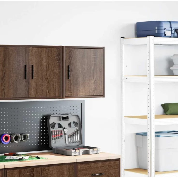 vidaXL Garagen-Wandschrank Braun Eichen-Optik Holzwerkstoff 860637 – Bild 3