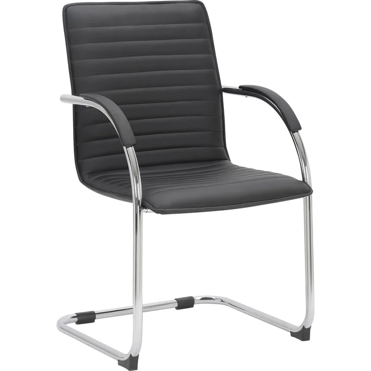 Besucherstuhl NAIROB - Kunstleder Schwarz 56x60x95 cm | Besucherstühle Konferenzstuhl Wartezimmerstuhl Bürostühle Bürostuhl Konferenzraum Wartezimmer