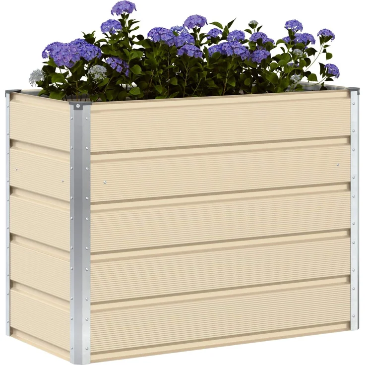 vidaXL Pflanzkübel Elfenbein 480 x 50 x 45 cm Verzinkter Stahl 42018099 – Bild 2