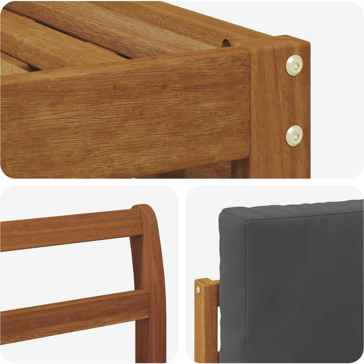 vidaXL Outdoor-Sofagarnitur 4 stk. 4-Sitzer Natur und Anthrazit 3374612 – Bild 5