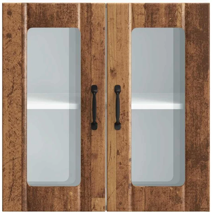 vidaXL Küchen-Hängeschrank mit Glastür Lucca Altholz-Optik Holzwerkstoff 853915 – Bild 5