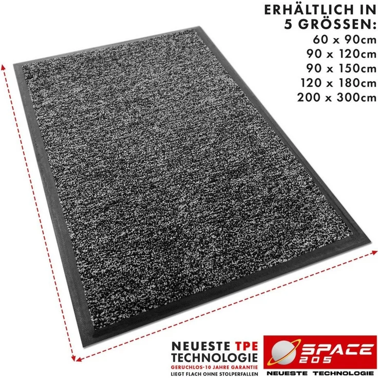 Kubus Fußmatte Griptex Schmutzfangmatte hochabsorbierend für den Eingangsbereich, Langlebige Fußmatte mit rutschfestem TPE-Rücken – Bild 2