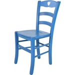 Tommychairs 'Cuore' Esszimmerstuhl aus Buchenholz, lackiert und Sitzfläche aus Holz, 88 x 43 x 46 cm Anilinfarbe Blau