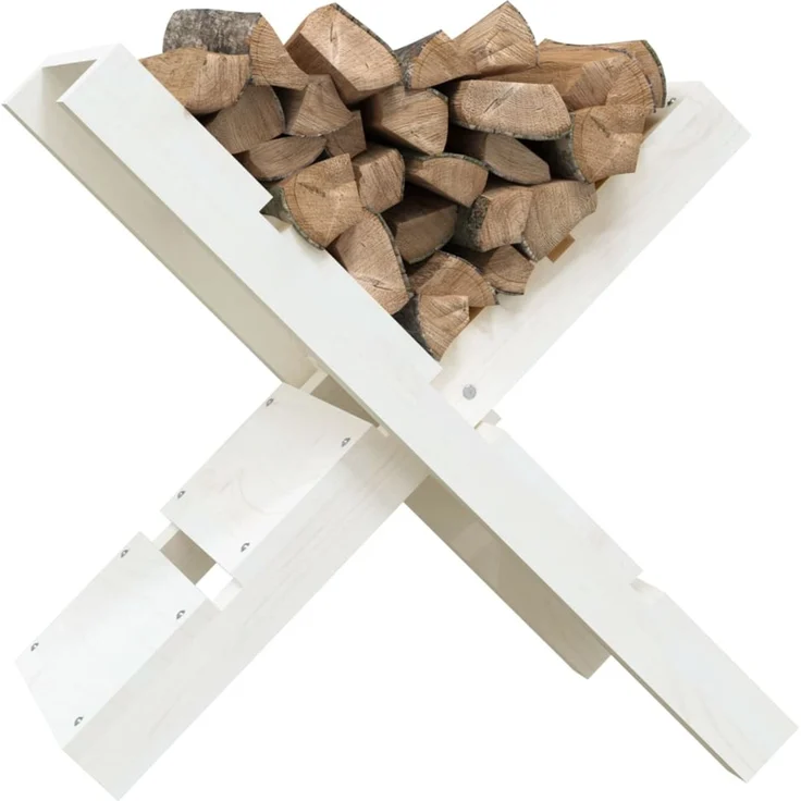 vidaXL Kaminholzhalter Weiß 47x39,5x48 cm Massivholz Kiefer 822448 – Bild 4