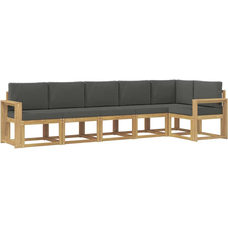 vidaXL Outdoor-Sofagarnitur 6 stk. Weiß und Anthrazit Polyester 3387706 – Bild 2
