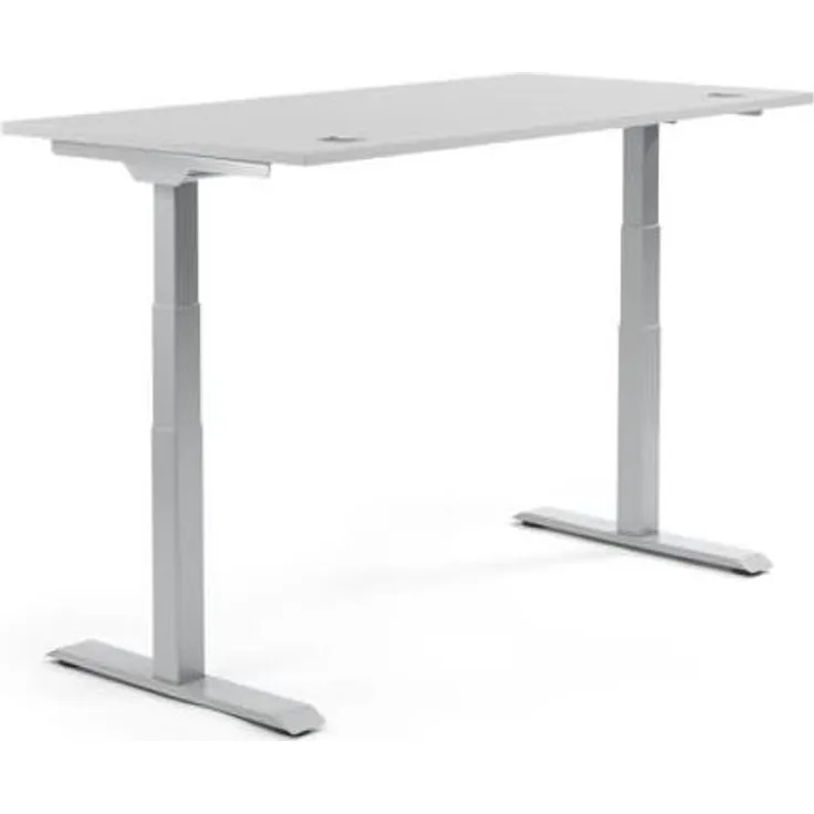 Soennecken Schreibtisch 2000x605-1255x800mm Platte lichtgrau Gestell s