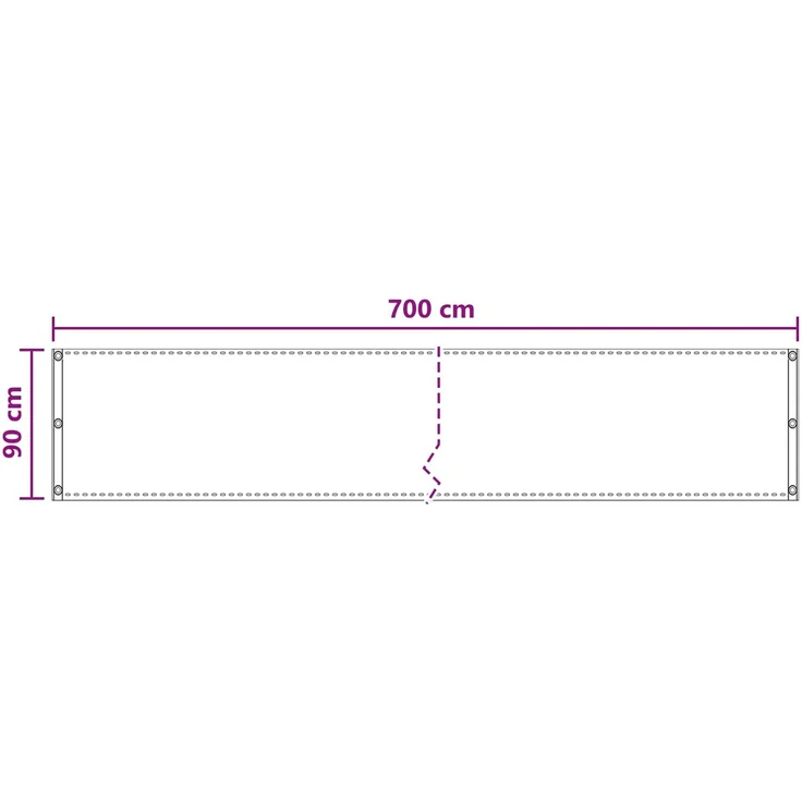 vidaXL Balkonsichtschutz Rechteckig 90 x 700 cm HDPE und Aluminium 4003141 – Bild 5