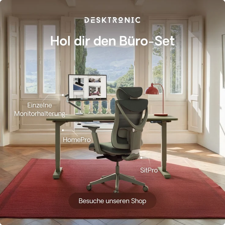 Desktronic HomePro Elektrisch höhenverstellbarer Schreibtisch 140x70cm Schwarz/Grün mit Memory-Funktion, Anti-Kollisions Technologie, USB-A und USB-C-Ladeanschlüssen – Bild 9