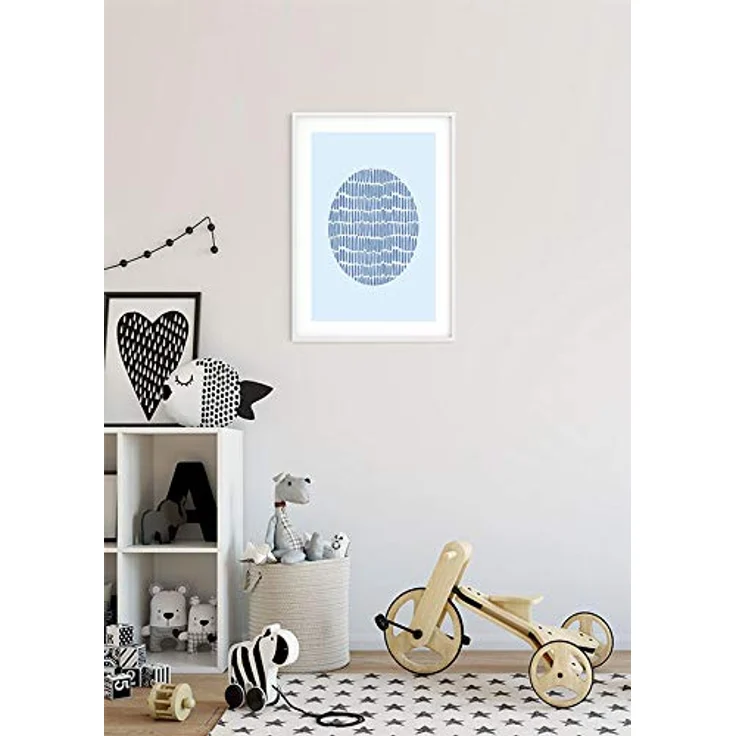 Komar Wandbild Shelly Patterns Blue, Kunstdruck auf Premium-Poster Fotopapier, seidenmatte Oberfläche, 40 x 50 cm, ohne Rahmen – Bild 4