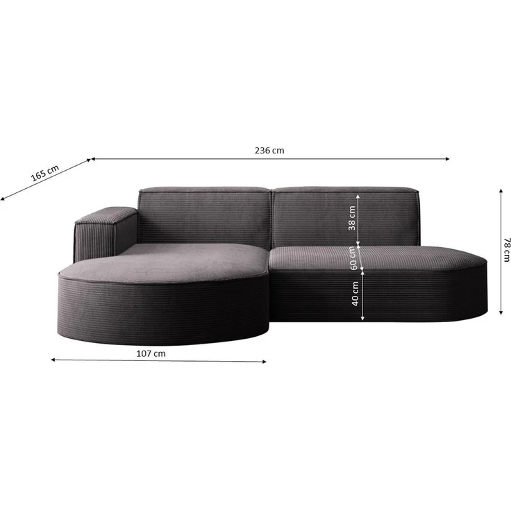 Kaiser Möbel Ecksofa Designer MODENA STUDIO L stoff Poso, Neve, Quelle – Bild 3