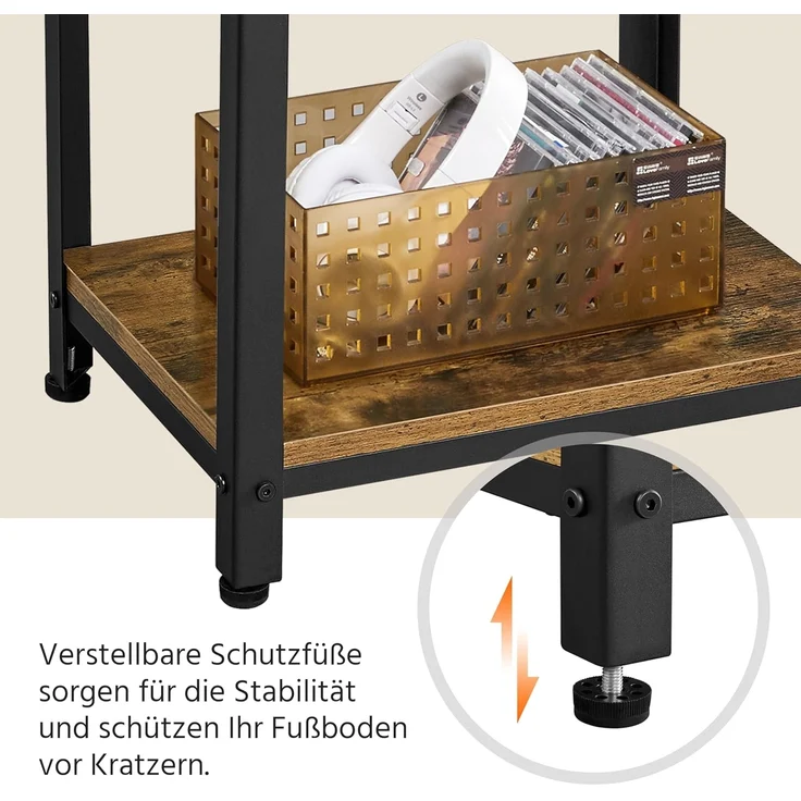 Yaheetech Vintage Telefontisch, Beistelltisch mit 3 Ablagen, Kleiner Nachttisch, Sofatisch, 40 x 30 x 74,5 cm, Metallgestell, ideal für Wohnzimmer Schlafzimmer Büro – Bild 5