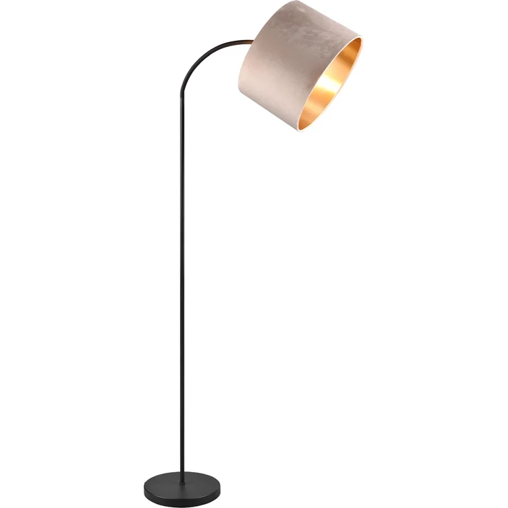 Bogenleuchte JULIETA mit Samt Lampenschirm Beige Gold, Höhe 156cm – Bild 2