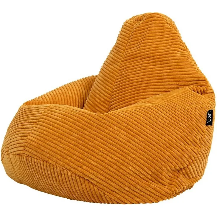 Icon Sitzsack-Sessel Flauschig „Dalton“ für Kinder, Gelb, Cord, Kindersitzsack, Groß, Sitzsack Kinder mit Füllung