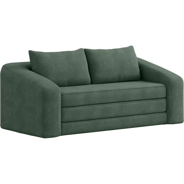 skølm 'Fjäll' Schlafsofa 2 Sitzer mit 2 Kissen, dunkelgrün, Cordsofa ausklappbar, mit Liegefunktion, vakuumverpackt ohne Aufbau – Bild 13