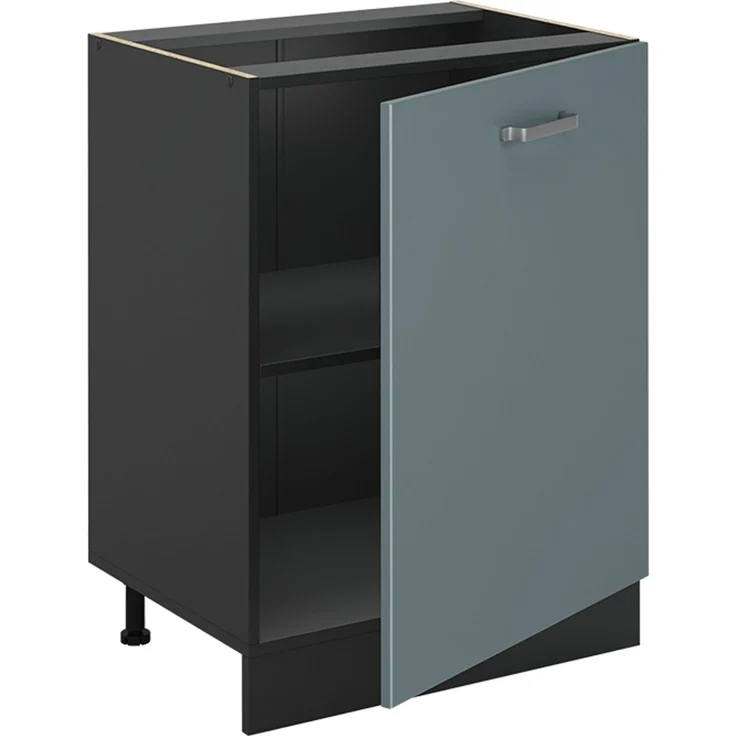Küchenunterschrank R-Line Blau-Grau/Anthrazit 60 cm mit 1 Tür ohne Arbeitsplatte Vicco – Bild 3