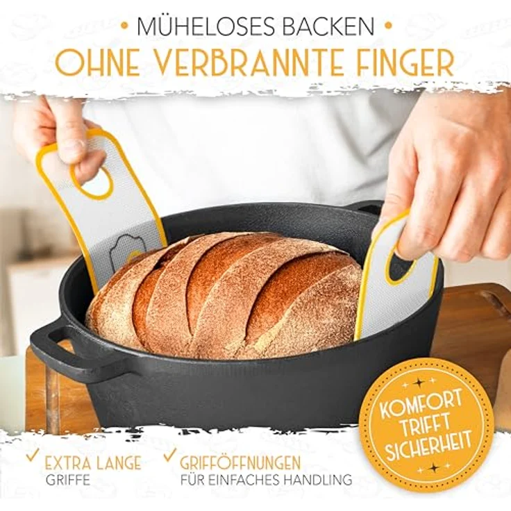 Krustenzauber Backmatte Zubehör - Brotschlingen, Schneebesen, Backmatte, Teig Reinigungstücher, 1x Brotschlinge Oval – Bild 5
