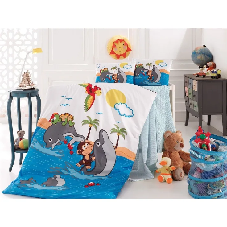 Baby Bettwäsche Wendebettwäsche Delphin 100x135 cm