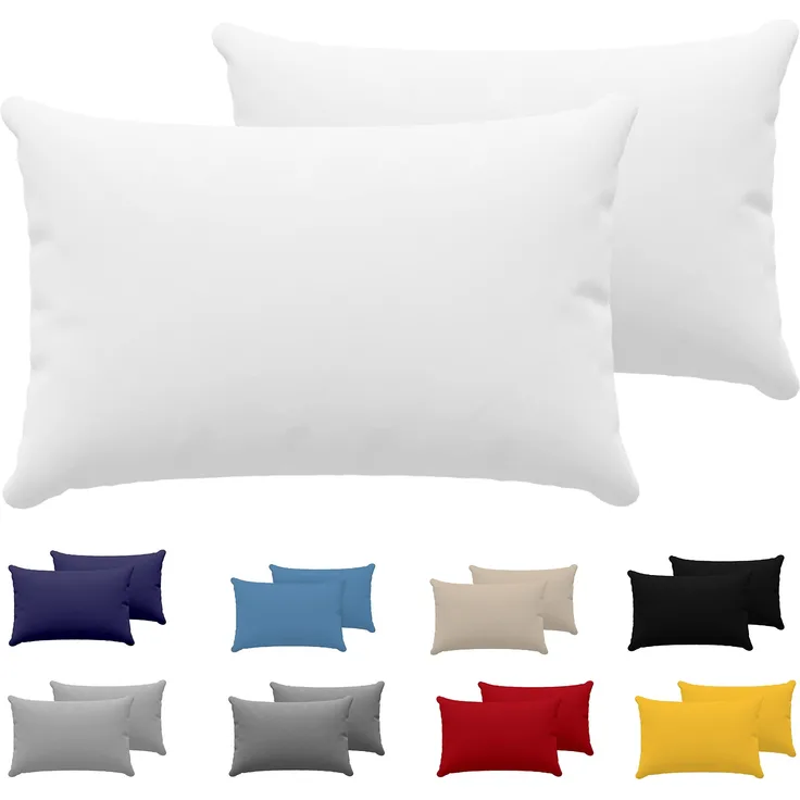 Dreamzie Kissenbezug 40x70 (Set mit 2) - 100% Jersey Baumwolle 150 g/qm Kissenbezüge -Weiß - Für Kissen 40x70 cm - Kissenhülle - Kissenbezug - Resistent und Hypoallergen