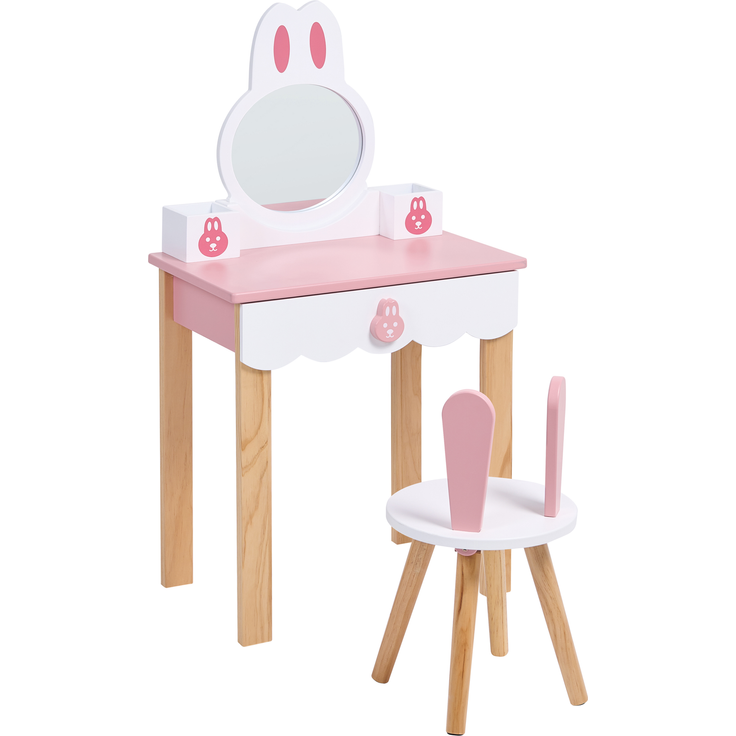 Kinderschminktisch mit Stuhl LENAH Rosa